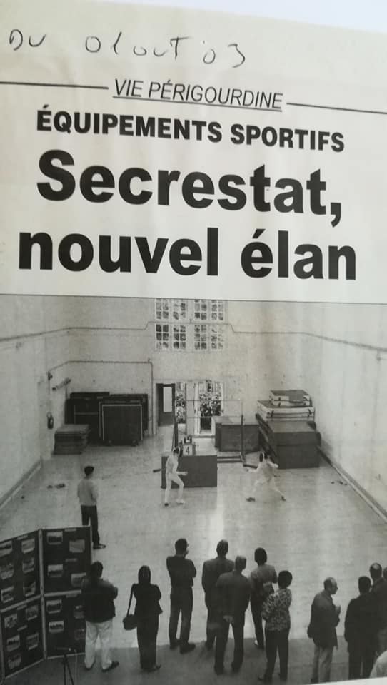 escrime périgueux épée salle sécrestat installation 2003